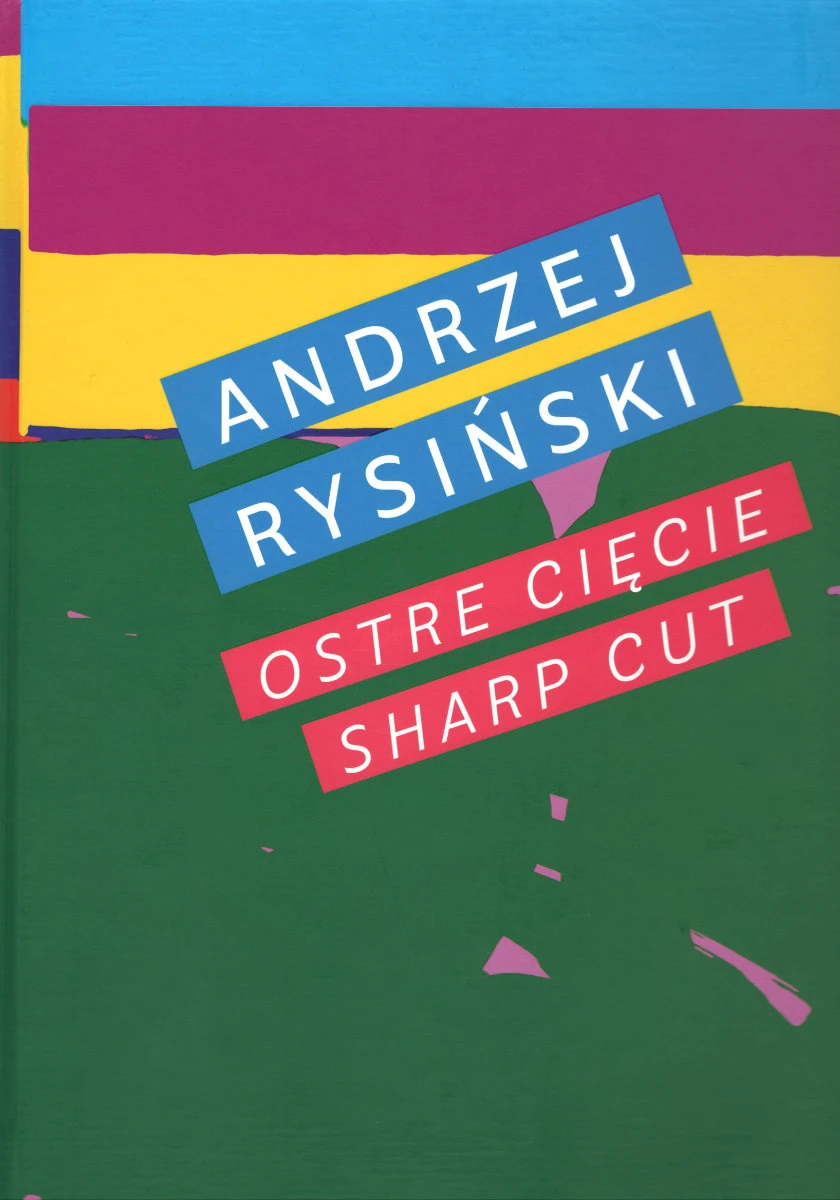 Na okładce znajduje się tło w niesymetryczne pasy w kilku wyrazistych kolorach oraz przekrzywiony tytuł publikacji