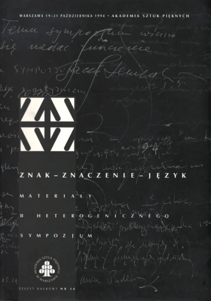 Na czarnym tle widnieje niewyraźne pismo odręczne oraz biało-czarny znak graficzny wraz z tytułem publikacji