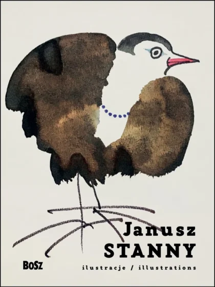 Na białym tle okładki widnieje ilustracja ptaka w ubraniu wraz z tytułem publikacji