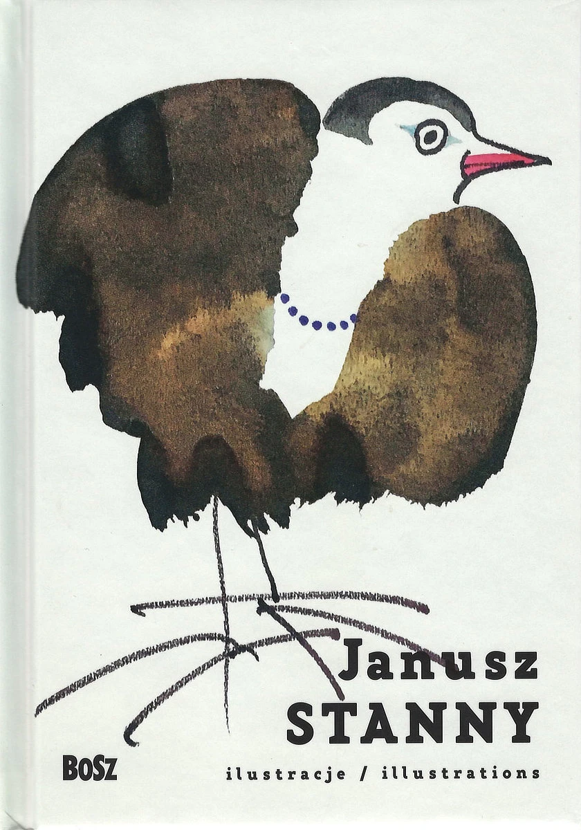 Na białym tle okładki widnieje ilustracja ptaka w ubraniu wraz z tytułem publikacji