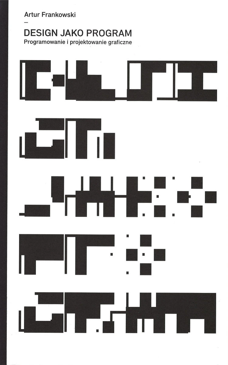 Na białym tle widać czarne znaki graficzne wraz z tytułem książki