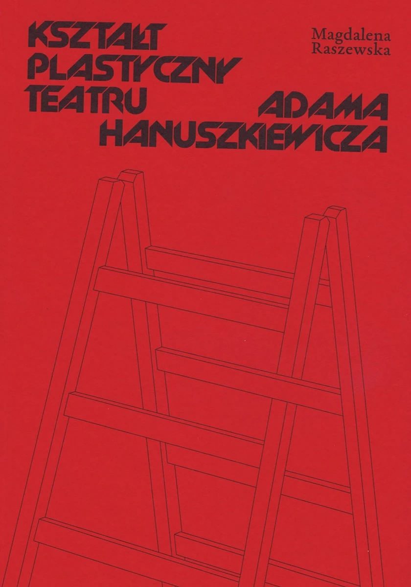 Na czerwonym tle widać delikatny kontur drabiny i czarny tytuł