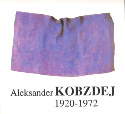 Na białym tle widać poziomą fioletową rzeźbę