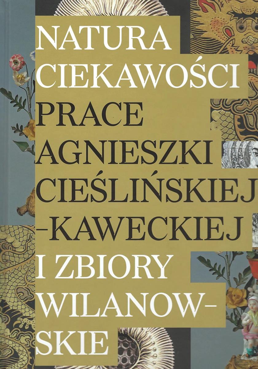 Tło wypełnione jest przykładowymi pracami autorki z dominującym tytułem publikacji na froncie