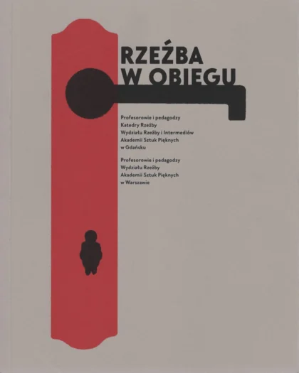 Jasna okładka z tytułem, na której znajduje się grafika przypominająca klamkę od drzwi