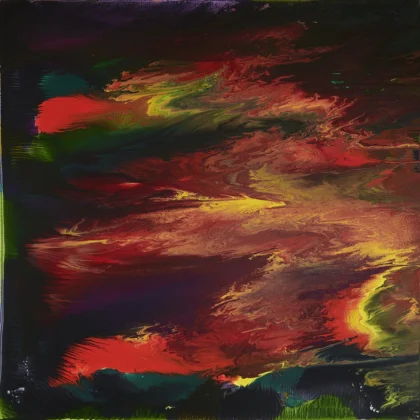 Praca przedstawia wielobarwną abstrakcyjną kompozycję